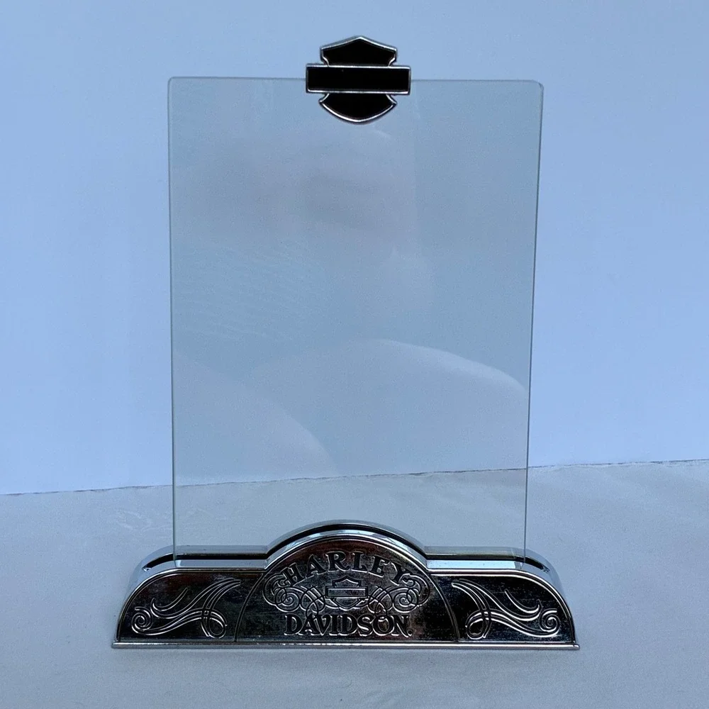 Harley-Davidson Picture Frame Chrome Bar Shield Logo Base Biker Motorcycle